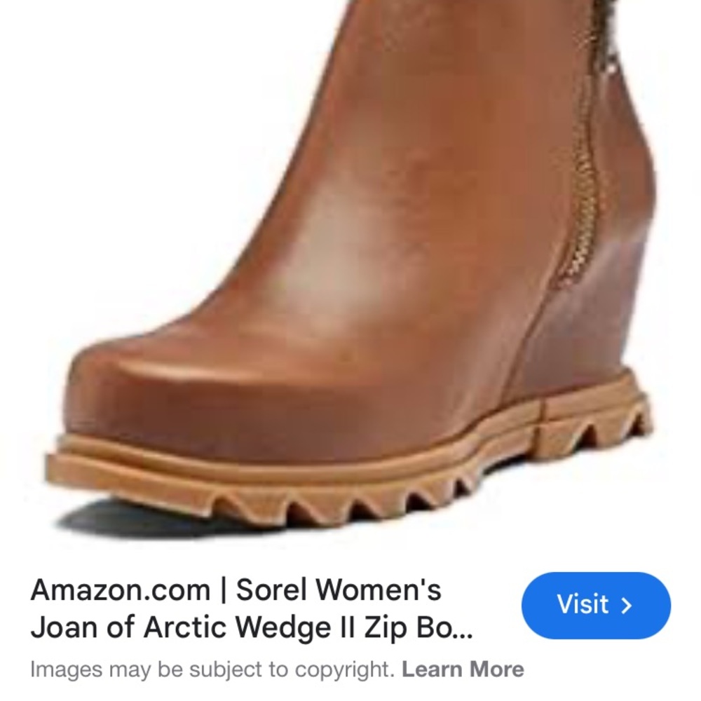 Sorel Joan of Arctic Wedge III Zip Boot — Waterproof hazelnut / gum Sz 7 EUC - Picture 7 of 7